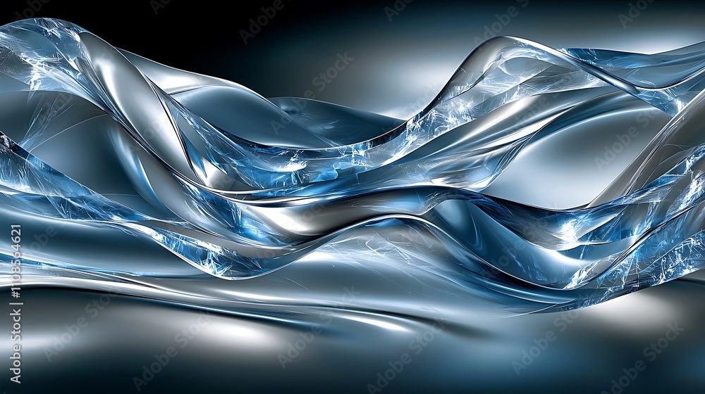 Poster futuristic seamless pattern design with fluid waves and shimmering textures for abstract backgrounds
