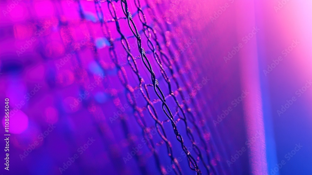 Poster abstract purple netting illuminated with vivid colors