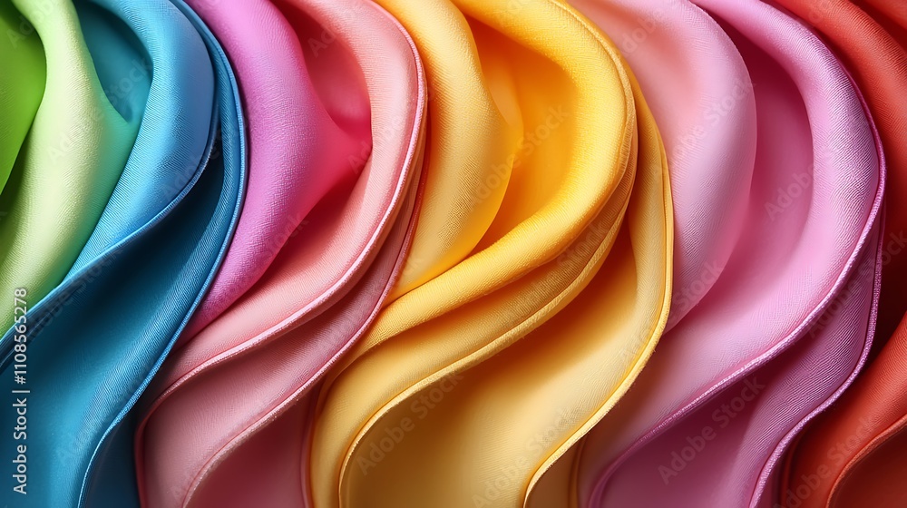 Poster a mesmerizing swirl of colorful curved lines creating a vibrant and dynamic flow of textures and hue