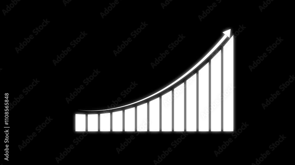 Aufkleber graph chart with upward trend on grid line background business growth concept in graph chart showing
