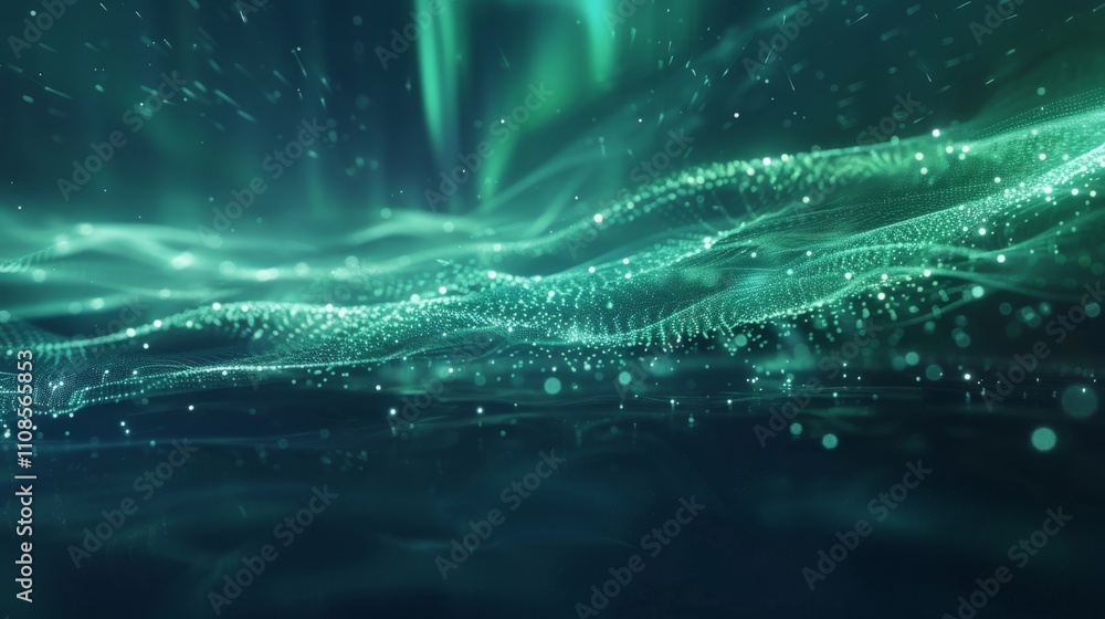 Aufkleber against the vast darkness the northern lights reveal a hidden system of interconnected nodes reflect