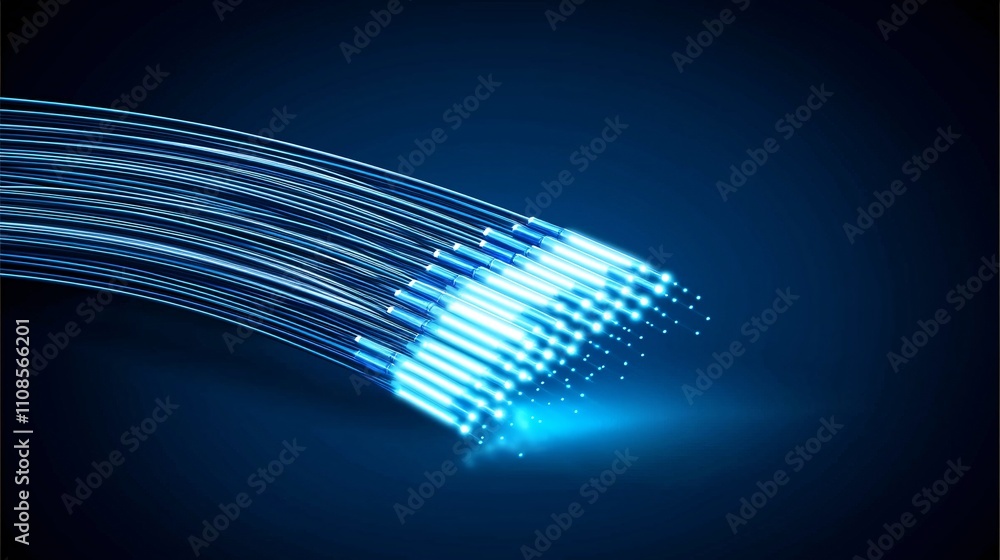 Poster abstract image of fiber optics intertwined, symbolizing complex data systems and global networks