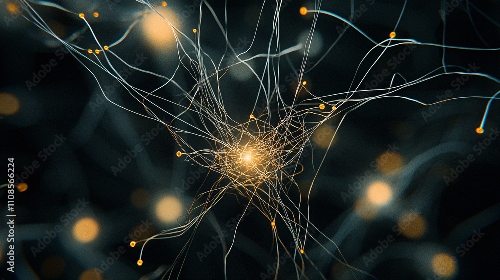 Poster abstract image of fiber optics intertwined, symbolizing complex data systems and global networks