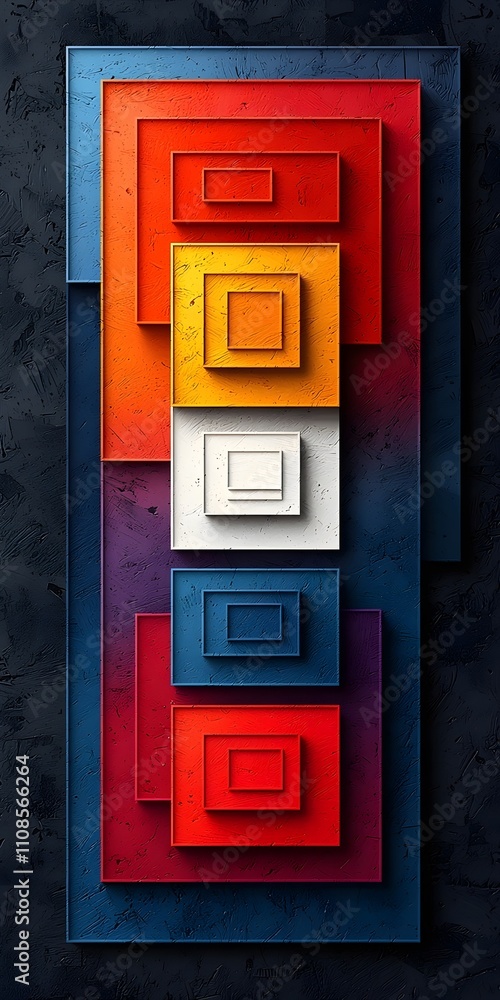 Poster a vibrant arrangement of colorful geometric shapes in a modern abstract design. the composition feat