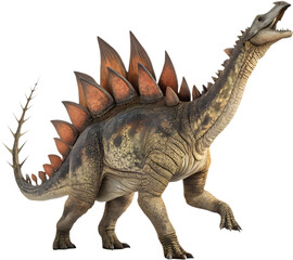 Fototapeta premium Iconic Stegosaurus dinosaur captivates prehistoric imagination.