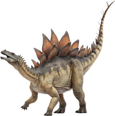 Obraz premium Iconic Stegosaurus dinosaur captivates prehistoric imagination.