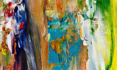 Fototapeta premium Abstract art background . Hand painting artwork on canvas .