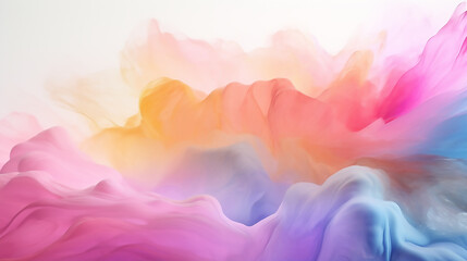 Obraz premium Multi-colored face cream highlighted on a white background a vibrant abstract swirl of paint in shades of yellow, blue, and pink