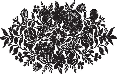 Flower, Plant Silhouette Isolated Vector Black Clipart On Transparent Background