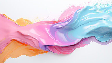 Captivating abstract artwork featuring vibrant ink patterns swirling in water. Picture a set of watercolor paints with a brush dipped in one of the hues
