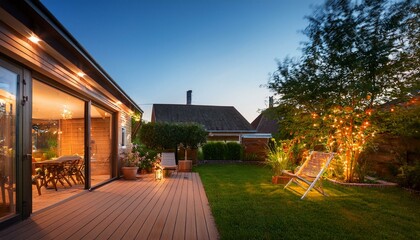 A Suburban Oasis: Magical Summer Evenings on the Patio with Garden Lights