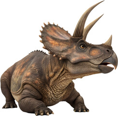 Fototapeta premium Triceratops clipart showcases prehistoric charm with festive winter holiday vibes. 