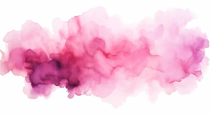 Fototapeta premium watercolor background pink abstract cloudy sky concept with color splash design Pink ink billowing in water before white background