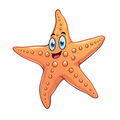 adorable Cartoon Starfish Illustration with a Happy Expression