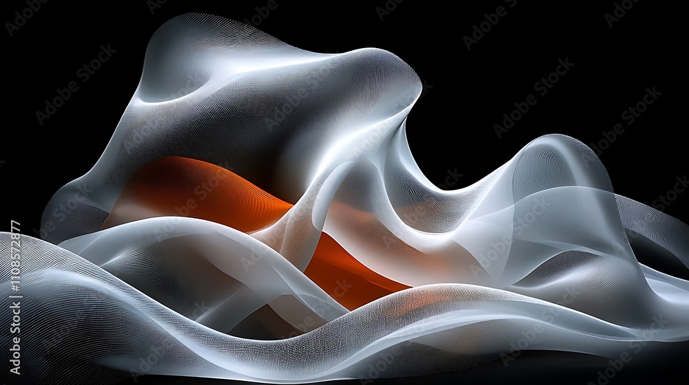 Poster abstract dynamic waves forming seamless lines in fluid motion, creating a captivating visual experie