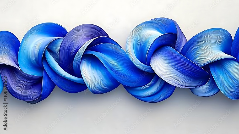 Poster elegant layered abstract shapes forming a seamless 3d composition in striking blue tones for creativ