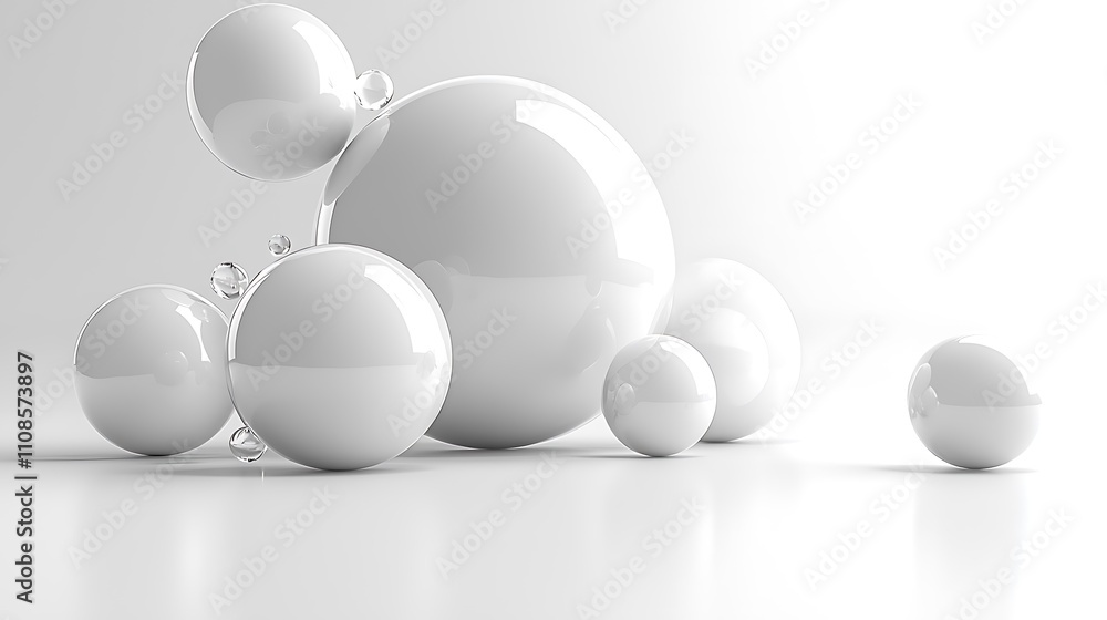 Poster simplistic arrangement of circles in alternating sizes displaying a modern aesthetic in a clean, min
