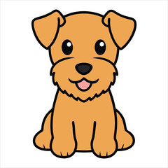 Fototapeta premium Cheerful Lakeland Terrier Dog Sitting Fun Clipart Vector Design