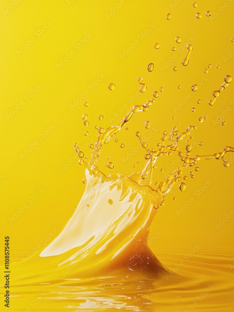 Aufkleber a vibrant splash of yellow liquid against a matching background, creating a dynamic and energetic vi