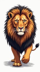 Fototapeta premium Striking Vector Illustration of a Lion With a Majestic Mane. Generative AI