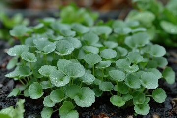 Growing healthy greens indoor plant cultivation home garden nature photography lush environment close-up view sustainable living