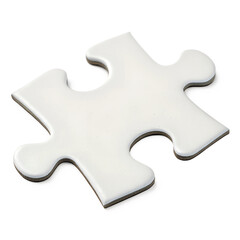Fototapeta premium Puzzle Piece A single puzzle piece with empty white color, isolated on a transparent background