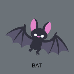 Halloween black bat silhouett...