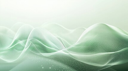 Obraz premium Abstract Green Wave Background: Serene and Elegant Design for Modern Presentations and Designs