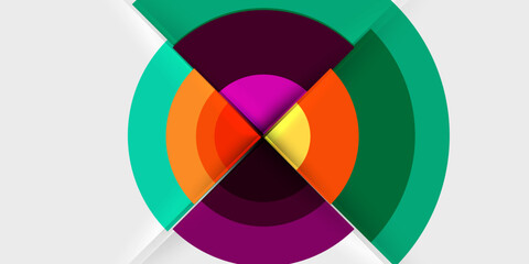 Obraz premium Circle and semi circle geometric background. Vector Illustration For Wallpaper, Banner, Background, Card, Book Illustration, landing page