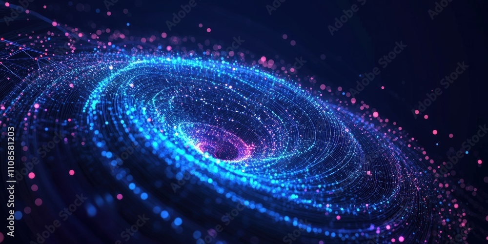 Poster stunning dark blue background with colorful data visualization creating a captivating digital effect