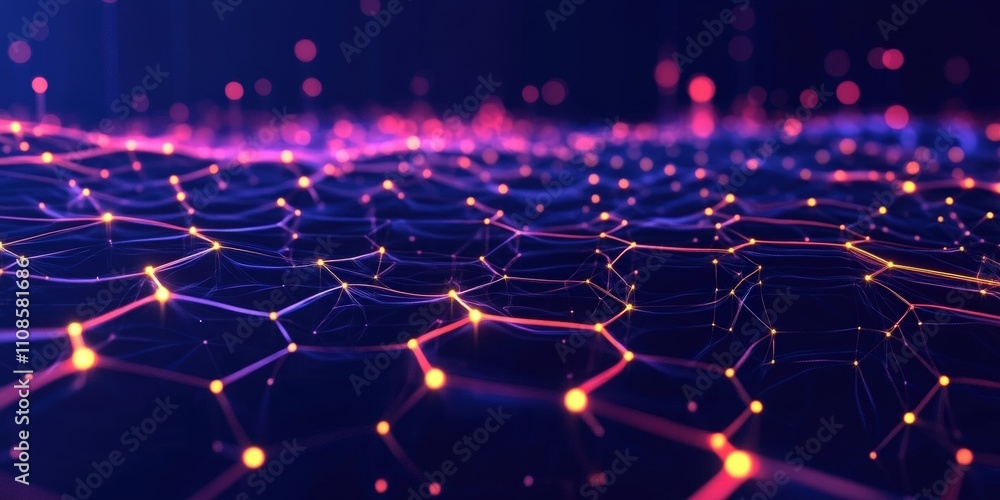 Poster digital art representation of a honeycomb pattern with vibrant colors and depth in a stunning abstra