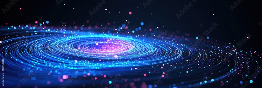 Poster dynamic holographic display of ai pattern featuring vibrant colors and intricate design elements for