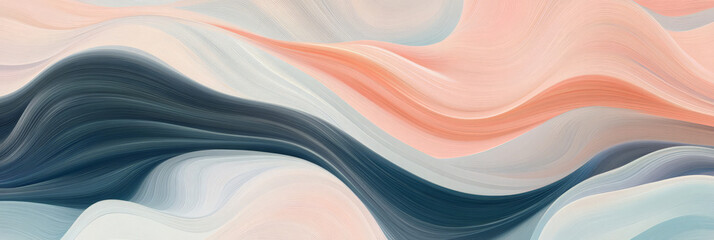 Abstract waves in soft colors create a soothing, artistic background.