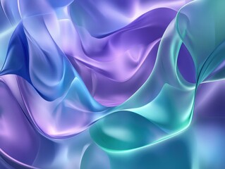 Obraz premium Abstract Background Serene Flowing Teal, Purple, and Blue Hues - Elegant Swirls and Gradient Texture