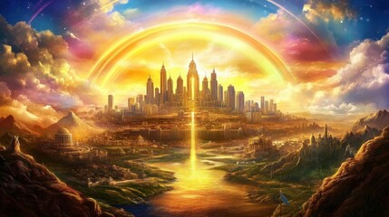 Artistic portrayal of the Heavenly Canaan, reflecting spiritual aspirations.