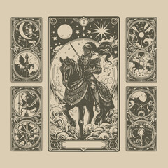 celestial knight ouija tarot playing card tattoo
