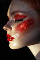 Obraz premium Woman with glitter makeup