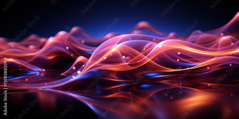 Poster vibrant abstract futuristic background with colorful neon waves and flowing patterns for creative pr