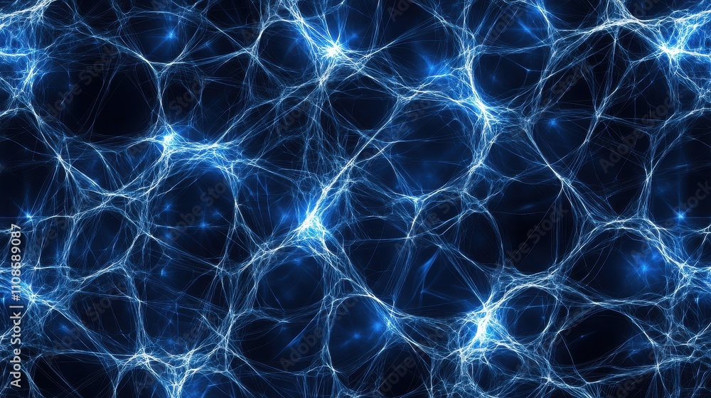 Aufkleber abstract blue neural network background intricate web of glowing connections for technology, science