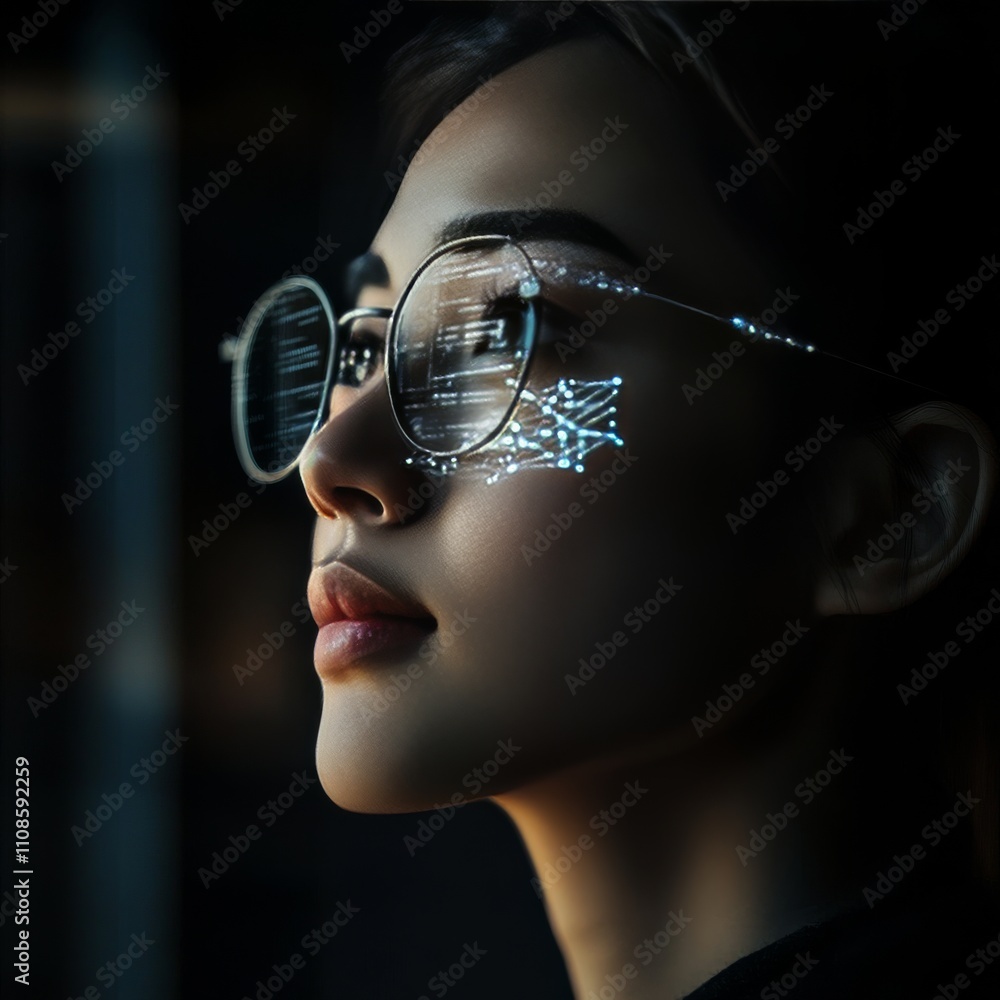 Fototapete ai (artificial intelligence) growing with brain. businessman data analytics information trends with 