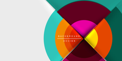 Fototapeta premium Circle and semi circle geometric background. Vector Illustration For Wallpaper, Banner, Background, Card, Book Illustration, landing page
