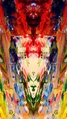 Fototapeta premium Abstract art background . Hand painting artwork on canvas .