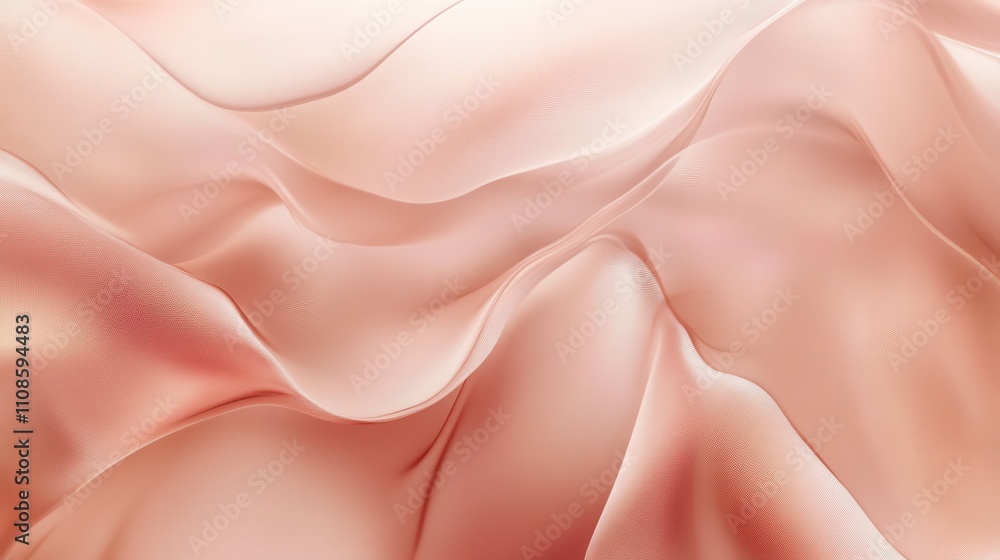 Poster abstract peach and coral swirling fabric texture elegant soft waves background for design