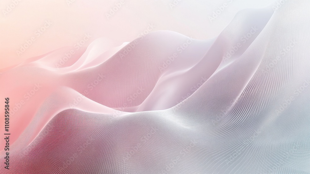 Poster Abstract Pink and White Wave Background Elegant 3D Rendered Texture for Design Projects
