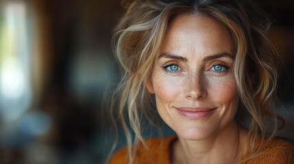 Fototapeta premium Mature Woman's Confident Close-Up Portrait