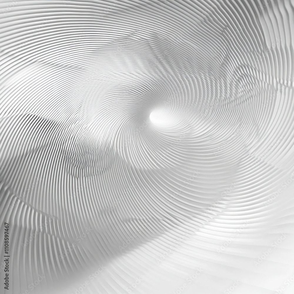 Aufkleber abstract white swirling tunnel 3d render of a modern architectural design with dynamic lines and lig