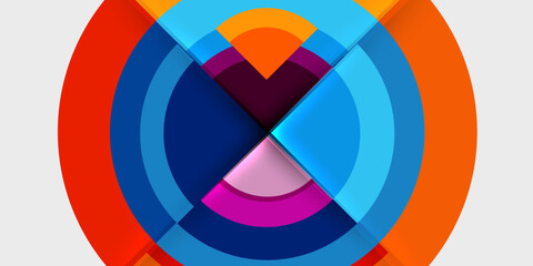 Obraz premium Circle and semi circle geometric background. Vector Illustration For Wallpaper, Banner, Background, Card, Book Illustration, landing page