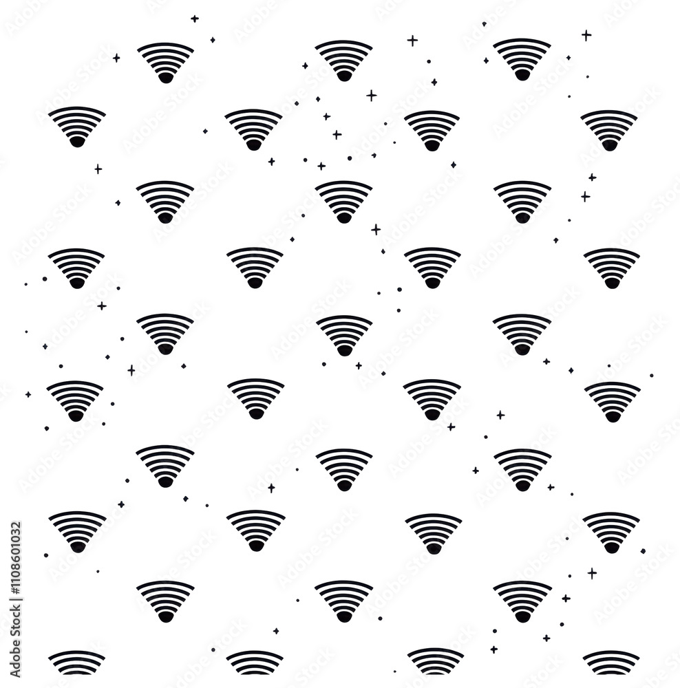 Poster dark wireless network seamless pattern tech background