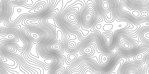 Fototapeta premium Topographic Map in Contour Line Light Topographic White seamless marble texture. Ocean topographic line map with curvy wave isolines vector Black-white background from a line similar 