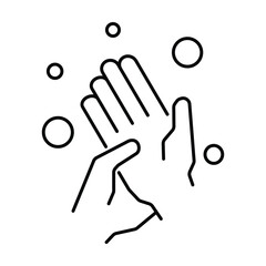 Hand washing with soap bubble icon vector on white background